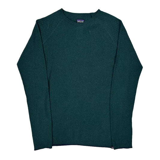 Patagonia Sweatshirt Fleece - Large Green Merino Wool Blend