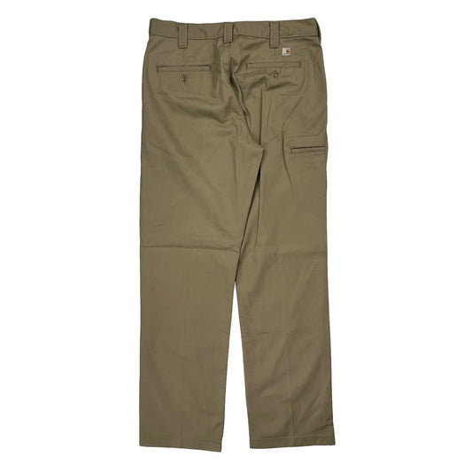 Carhartt Double Knee Carpenter Trousers - 34W 34L Khaki Polyester Blend