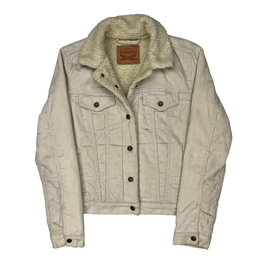Sherpa Lined Levis Cord Jacket - Small Beige Corduroy