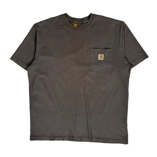 Carhartt T-Shirt - Large Grey Cotton