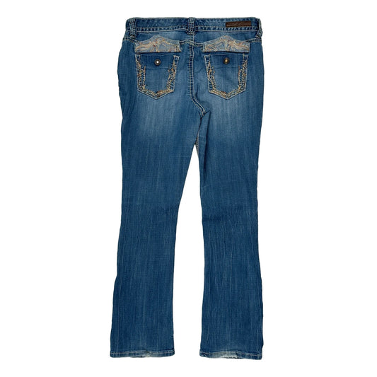 Rhythm Blues Boot Cut Jeans - 32W UK 10 Blue Cotton