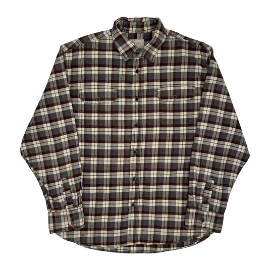 Jachs Checked Flannel Shirt - XL Brown Cotton