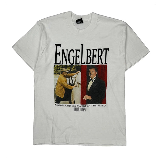 Engelbert Humperdinck World Tour 1991 Screen Stars Single Stitch T-Shirt - Large White Cotton Blend