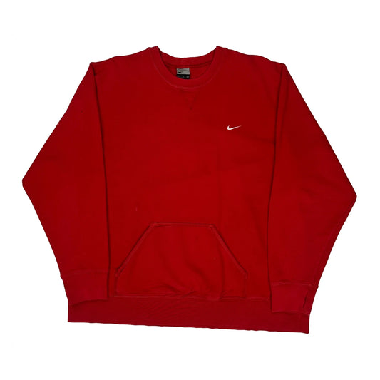 Nike Kangaroo Pocket Sweatshirt - XL Red Cotton