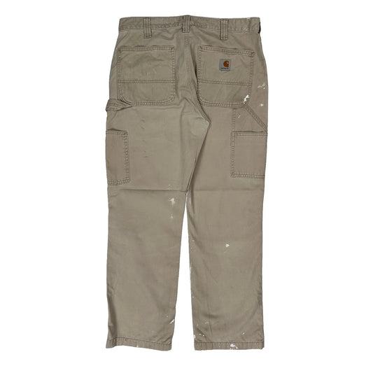 Carhartt Carpenter Trousers - 32W 29L Beige Cotton