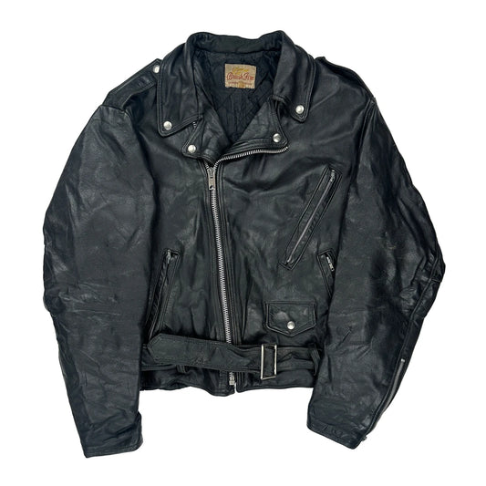Brush Fire Motorcycle Leather Jacket - Large Black Leather