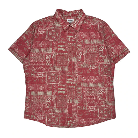 Haggar Hawaiian Shirt - XL Red Cotton