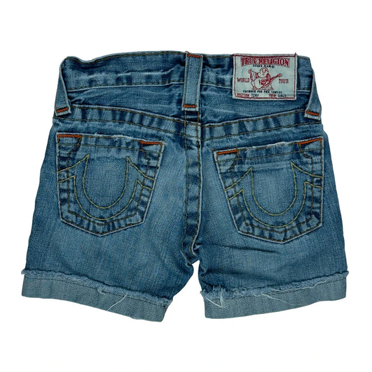 Age 5 True Religion Denim Shorts - Small Blue Denim