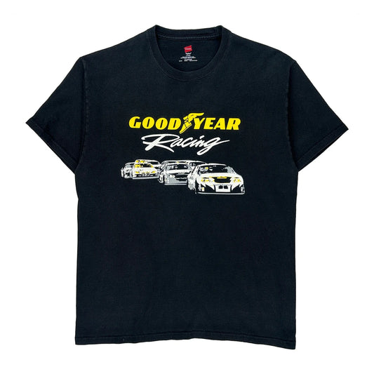 Goodyear Racing Hanes Nascar T-Shirt - Large Black Cotton