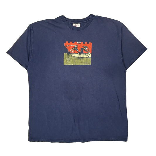Vintage Basketball Nike Graphic T-Shirt - XL Blue Cotton