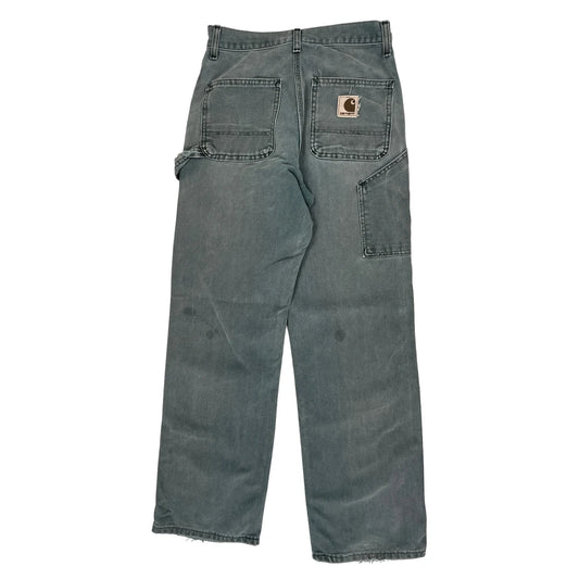 Carhartt Double Knee Carpenter Trousers - 27W UK 10 Grey Cotton