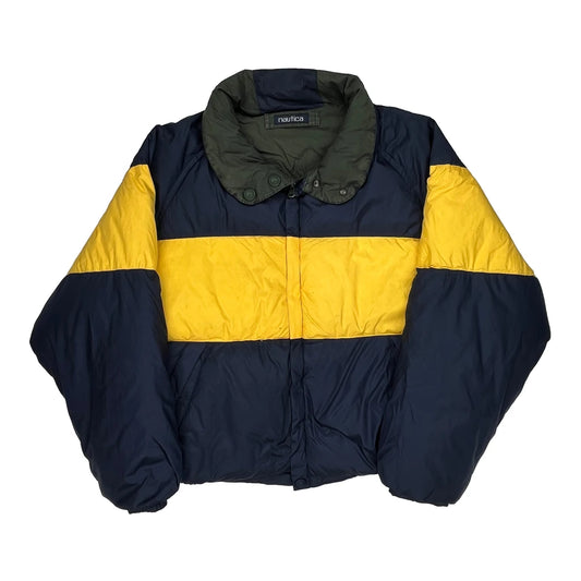 Nautica Striped Puffer - XL Navy Cotton