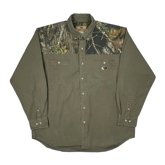 Mossy Oak Camo Flannel Shirt - XL Green Cotton