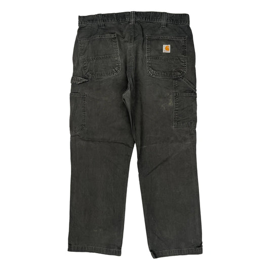 Relaxed Fit Carhartt Carpenter Trousers - 36W 30L Black Cotton