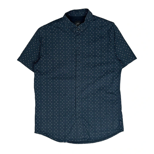 Armani Exchange Short Sleeve Shirt - Medium Navy Cotton