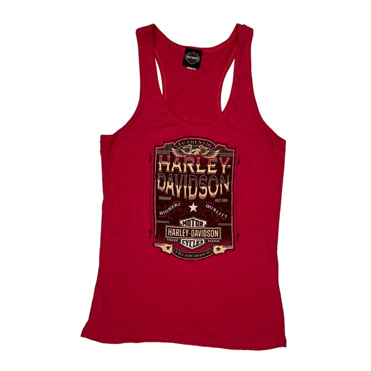 Harley Davidson Graphic Vest - XL Red Cotton