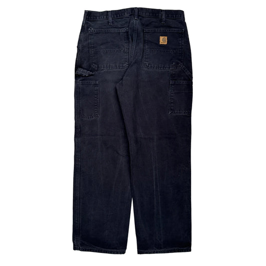 Carhartt Carpenter Trousers - 34W 32L Black Cotton