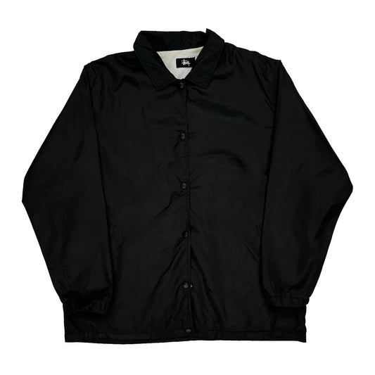 Stussy Coach Windbreaker - Medium Black Polyester