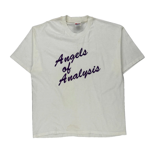 Hanes Single Stitch T-Shirt - XL White Cotton Blend