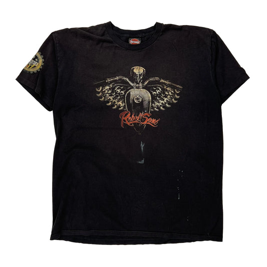 Harley Davidson Graphic T-Shirt - XL Black Cotton