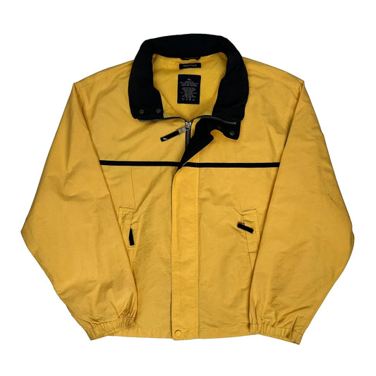 Nautica Striped Jacket - XL Yellow Cotton Blend