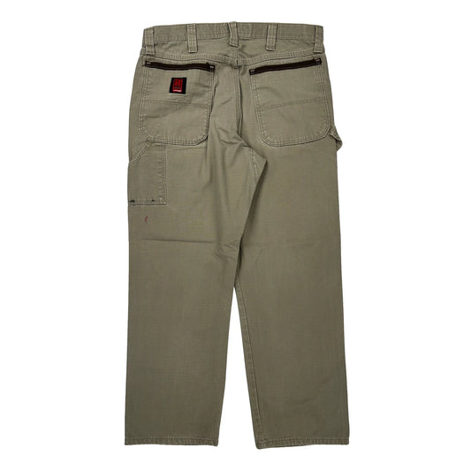 Wrangler Riggs Double Knee Carpenter Trousers - 34W 30L Khaki Cotton