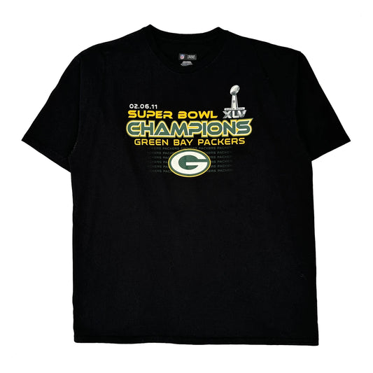Vintage Green Bay Packers N.F.L. Team Apparel T-Shirt - XL Black Cotton