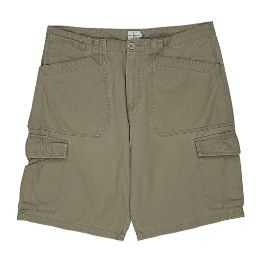 Calvin Klein Cargo Cargo Shorts - 34W 10L Khaki Cotton