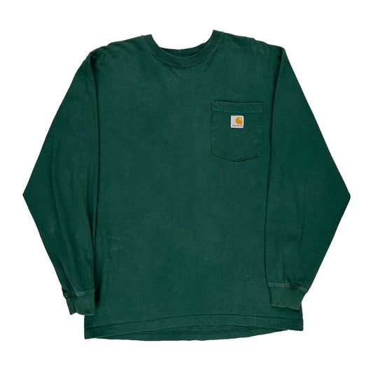 Carhartt Long Sleeve T-Shirt - Medium Green Cotton