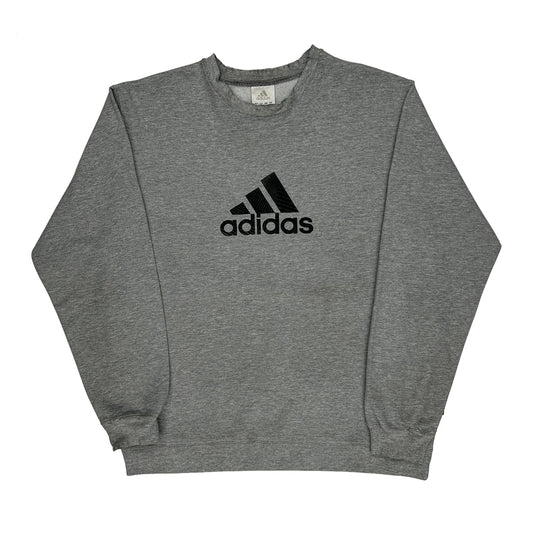 Vintage Adidas Sweatshirt - Medium Grey Cotton