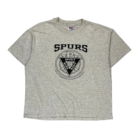 Spurs Hanes Single Stitch T-Shirt - XL Grey Cotton Blend
