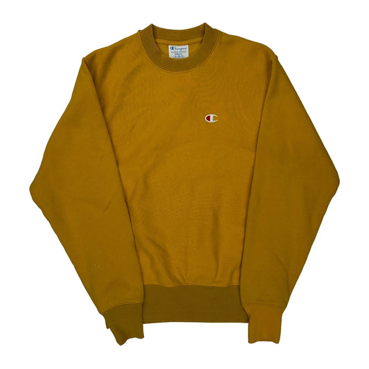 Reverse Weave Champion Sweatshirt - Small Yellow Cotton
