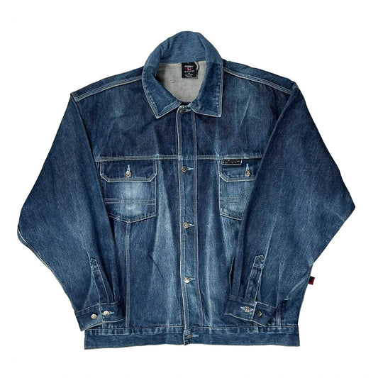 Fubu Oversized Denim Jacket - Medium Dark Wash Denim