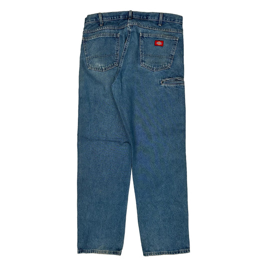 Dickies Double Knee Jeans - 36W 34L Blue Denim