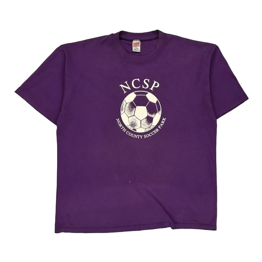 North County Soccer Park Soffe Single Stitch T-Shirt - XL Purple Polyester Blend