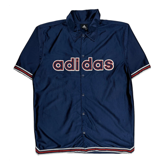 Adidas Spellout Shirt - Medium Blue Polyester
