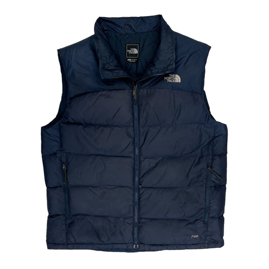 700 Fill The North Face Puffer Gilet - Large Blue Down