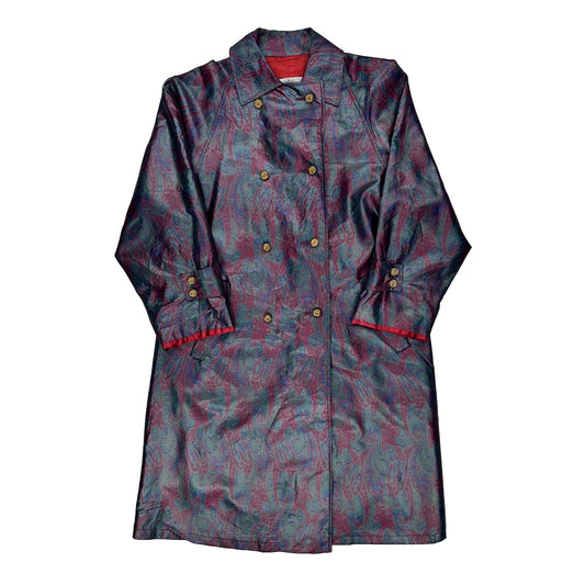 Aquascutum Paisley Trench Coat - Medium Multicoloured Polyester