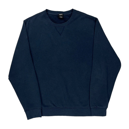 Reebok Sweatshirt - Large Navy Cotton Blend