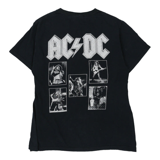 Vintage black AC/DC Fruit Of The Loom T-Shirt - mens small