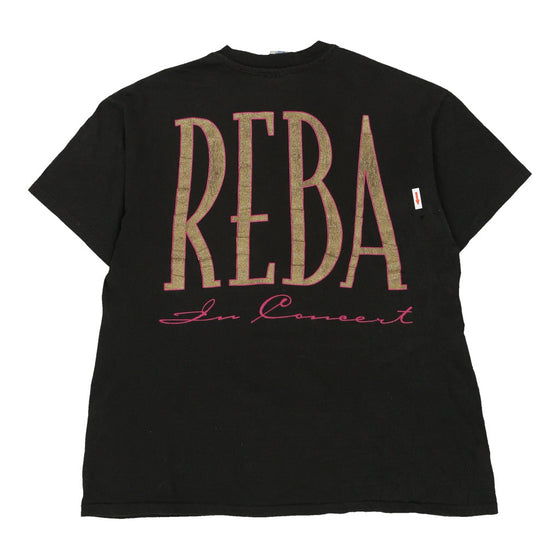 Vintage black Reba Hanes T-Shirt - mens large