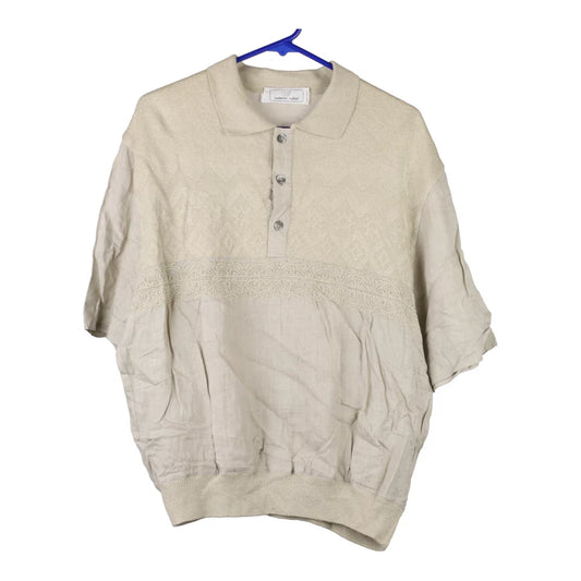 Vintage beige Unbranded Polo Shirt - mens medium