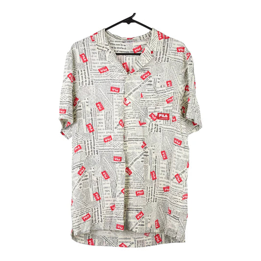 Vintage black & white Fila Short Sleeve Shirt - mens medium