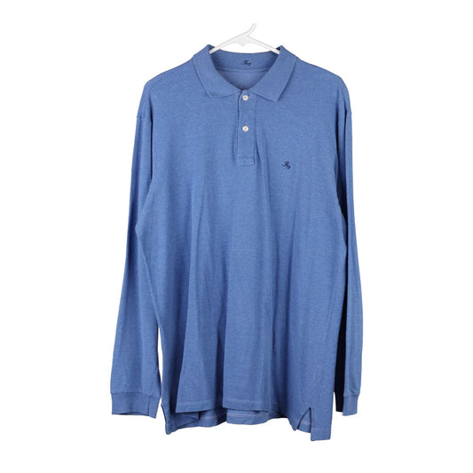 Vintage blue Fay Long Sleeve Polo Shirt - mens large