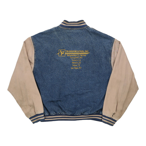 Vintage blue APT Transportation INC Tri Mountain Varsity Jacket - mens x-large