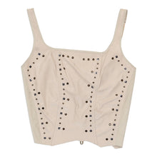  Rose & Thin Studded Corset - Small Cream Faux Leather corset Rose & Thin   