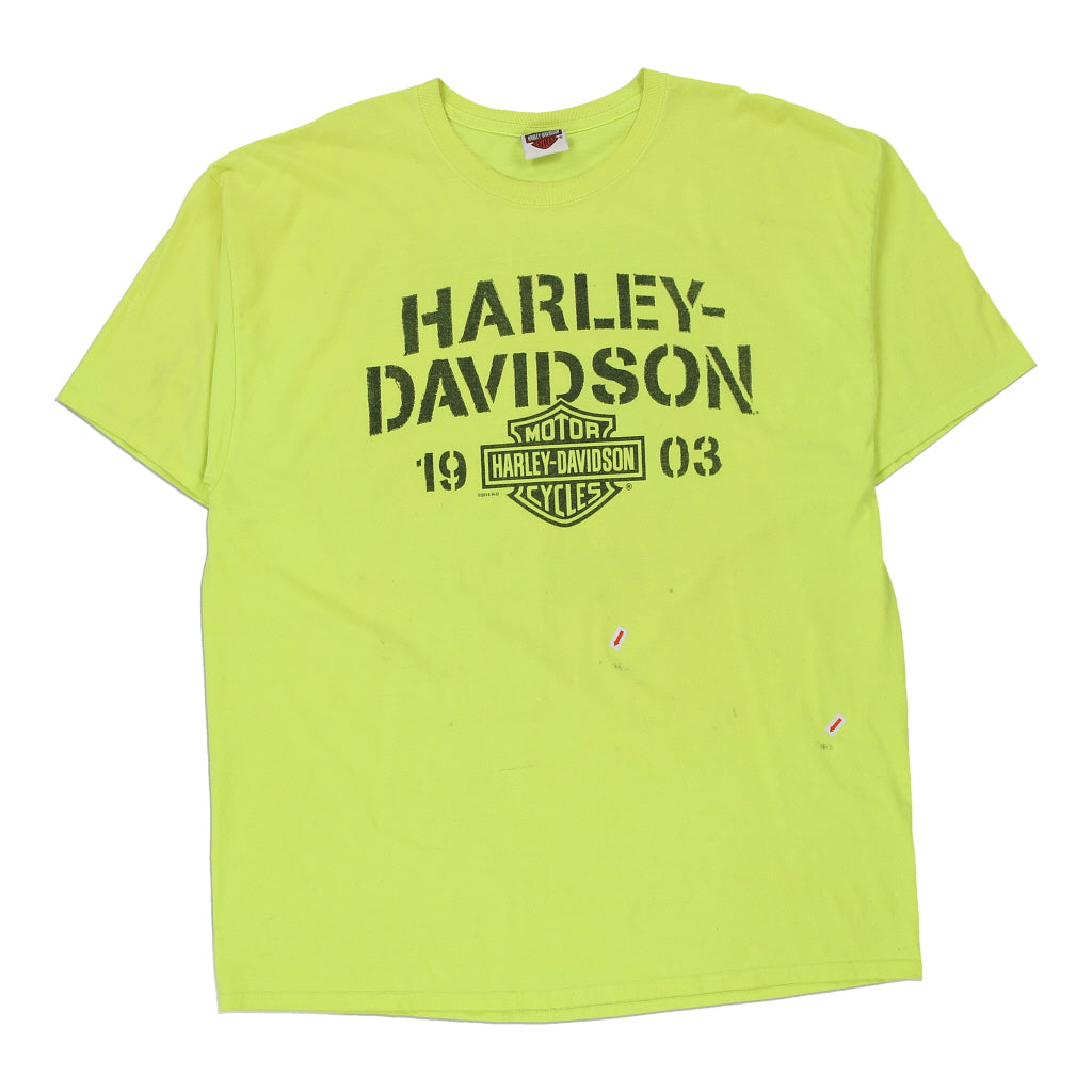 Bloomington, Indiana Harley Davidson Graphic TShirt 2XL Yellow Cott