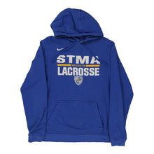 STMA Knights Lacrosse Nike Hoodie - Medium Blue Cotton Blend - Thrifted.com
