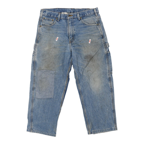 Vintage blue Heavily Worn Carhartt Carpenter Jeans - mens 34" waist