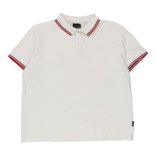  Enrico Coveri Polo Shirt - XL White Cotton - Thrifted.com